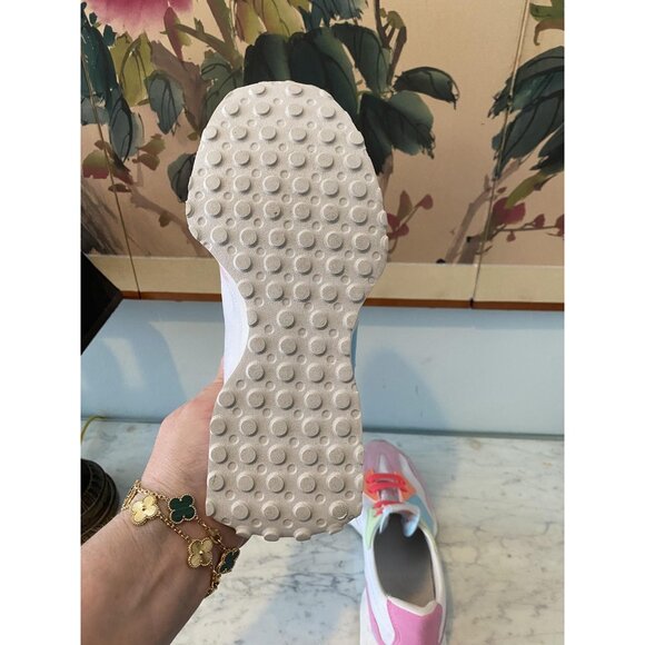 New Balance 327 Shoes Kids Size 5 Pastel Pink Blue Green Suede Mesh Retro - Picture 5 of 5